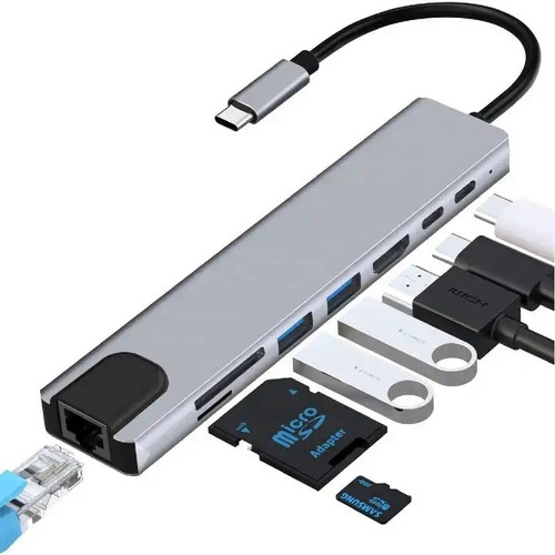 Hub Usb C Conector Multipuerto 8 En 1 Para Macbook Windows