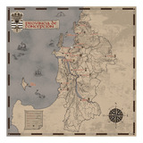 Mapa- Provincia De Concepción - Estilo Fantasía - Imprimible