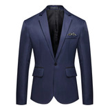 Blazer De Un Solo Pecho For Hombre Slim Casual Talla Grande