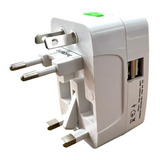 Adaptador Viajero Cargador + 2 Usb Enchufe Universal 220v