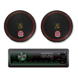 Autoestereo Audiobahn Bluetooth Usb Aux Fm Y 2 Bocinas 6.5