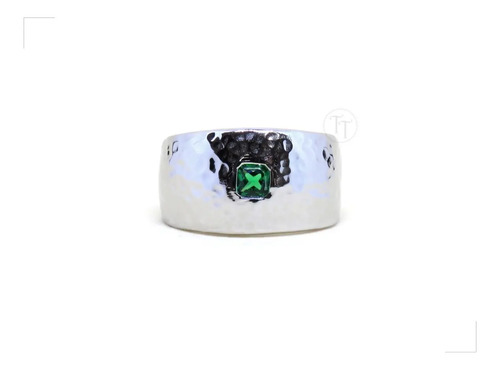 Anillo Esmeralda Plata De 1ra Ley 925 By Thi Tur® Martelé