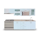 Cocina Integral Moderna Sochi Derecha P/estufa 2.60m Blanca.