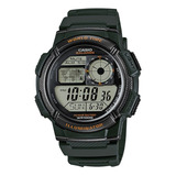 Reloj Casio Hombre Deportivo Ae-1000w 3a Color De La Malla Plateado/verde Oscuro Color Del Bisel
