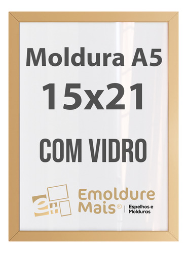 Porta Retrato 15x21 Moldura A5 Com Vidro Para Fotos Quadros