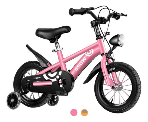 Bicicleta Infantil De 16 Inch Con Ruedas Auxiliares  Y Luces