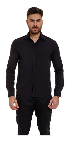 Camisa Social Masculina Slim Fit Sem Bolso Luxo Estilo Moda