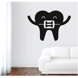 Vinil Decorativo Oficina Dentista Muela Bracket  85x60cm