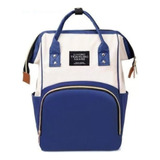 Mochila Boca De Pez Bolsillo Térmico Urbana Azul Y Blanco