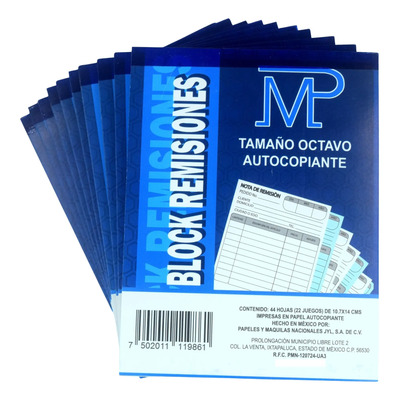 Notas De Remision Duplicado Autocopiante 10 Blocks 44 Hojas | MercadoLibre