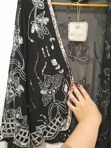 Chaqueta Boho En Gasa, Íntegramente Bordada -atman-