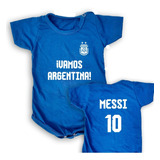 Body Bebe Camiseta Vamo Argentina Qatar Nombre A Pedido 2022