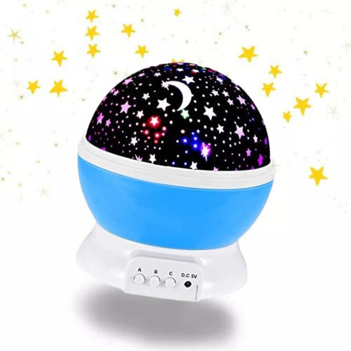 Luminária Projetor Estrela 360º Galaxy Abajur Star Master Cor Da Cúpula Azul Cor Da Estrutura Branco