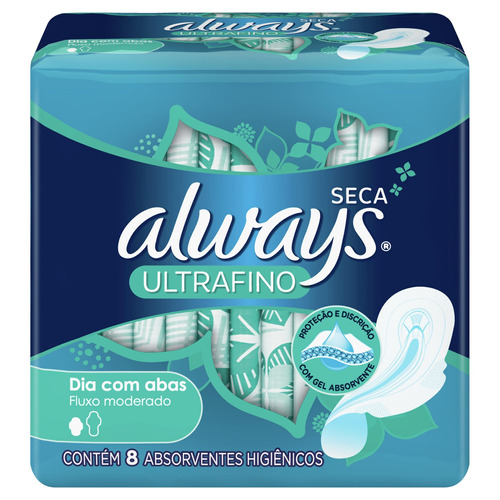 Absorventes Femininos Always Ultrafino Seca Com Abas 8 U