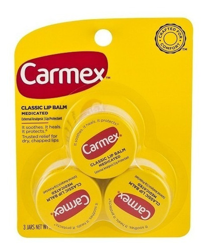 Carmex Balsamo Labial Original 100% Lata! Pack X 3