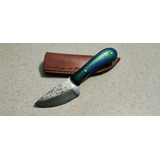 Cuchillo Artesanal Caza 17cm - Acero Damasco / Hecho A Mano 