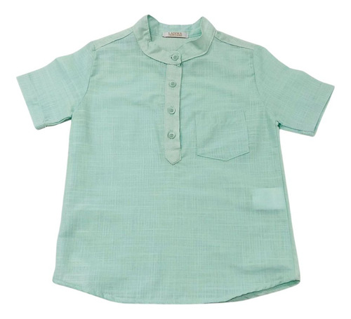 Camisa  Bata Verde Clarinho Para Meninos 100% Algodão