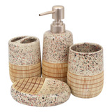 Set De Accesorios Para Baño De Cerámica 4pcs 