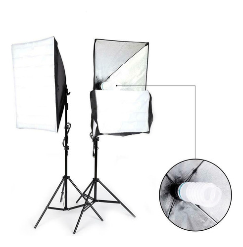 2 Kit Iluminación Softbox + Socket X1+ Trípode 2x1 Promo