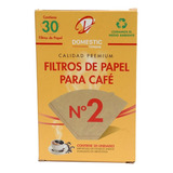 Filtros Papel Para Cafetera N°2 Domestic 30 Unidades Cafe N2