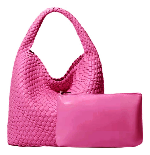 Aruoy Bolso De Mano Tela A Mano De Piel Vegano Para Mujer,