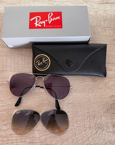 Anteojos De Sol Ray Ban Aviator Plateados