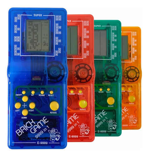 Kit Com 3 Mini Game Portátil Retro 9999 Jogos - Brick Game