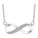 Fino Collar Amor Infinito Cadena Plata 925 Swarovski Novia