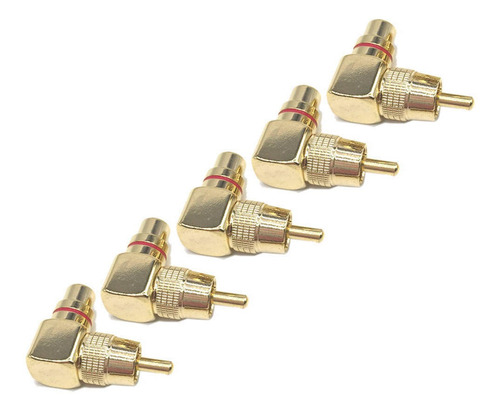 5pcs Rca Ángulo Adaptadores De Conector A