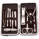 Set De 11 Piezas Corta Uña Manicure Pedicur Unisex Estuche