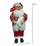 Papai Noel Na Cozinha: Culinária Semi Nova, 50cm Perfeito 