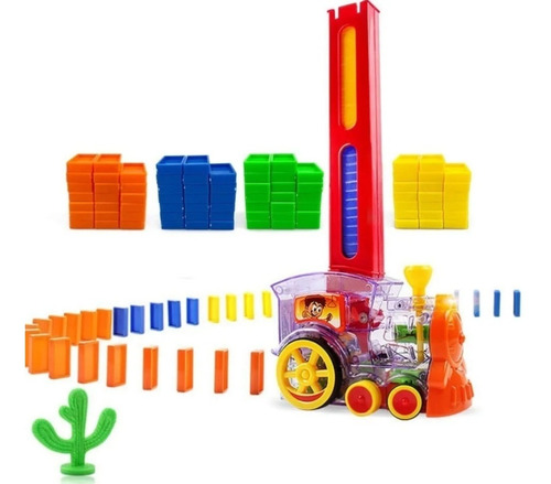 Tren Domino Automático Ficha Coche Electrónico Niño Juguete