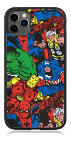 Funda Protector Para iPhone Marvel Heroes Collage Olds Retro