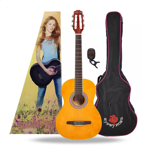 Guitarra Criolla Niña Señorita Funda Afinador Pua Gypsy Rose