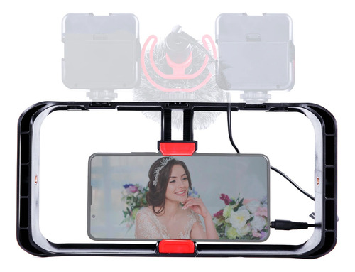 Estabilizador Gimbal Mobile Tripode Con Luces Y Microfono 