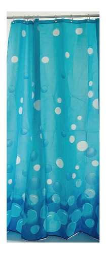 Cortina Box Banheiro Poliéster Bolha Azul 198x180cm - Uzoo Cor Bolha Azul (0300722872) Bolha Azul 0300722872