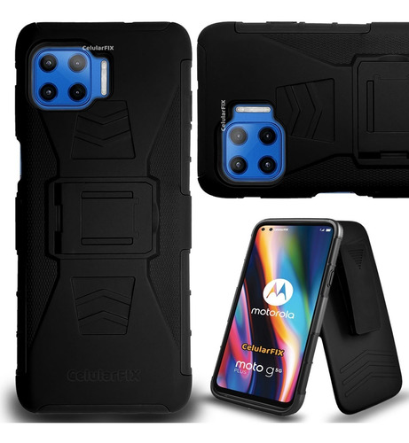 Funda Protector P/ Moto G 5g Plus, Uso Rudo Con Clip