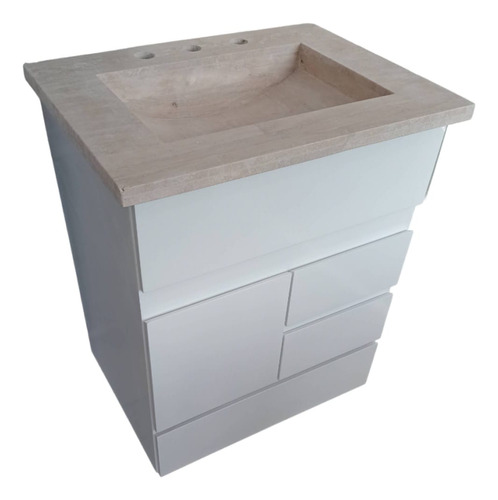 Vanitory De Baño De 60x80 Bacha Travertino 