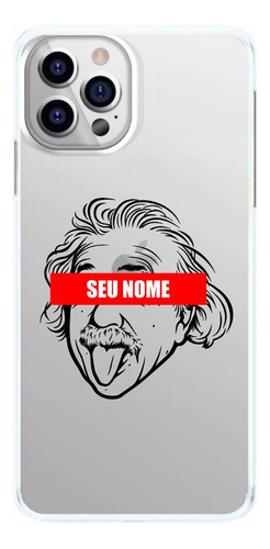 Capinha Albert Einstein Com Nome Tarja Vermelha Capa