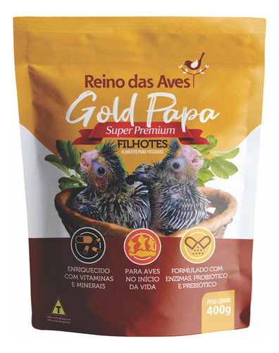 Gold Papa Filhotes Refil 400g - Reino Das Aves