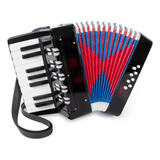 Acordeon Infantil Custom 17 Teclas 8 Baixos Preta Ckac 17