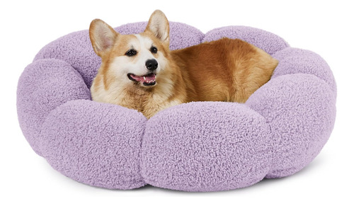 Cama Grande Calmante Para Perros Con Forma De Dona De Felpa