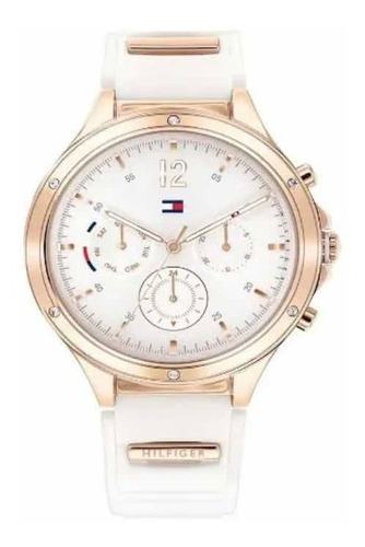 Reloj Tommy 1782280 Color De La Correa Blanco Color Del Bise