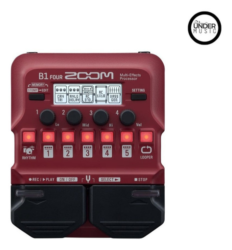 Pedal De Efecto Zoom B1 Four  Rojo