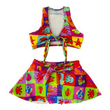 Roupa De Banho Infantil Conjunto Menina Verão Praia Biquini