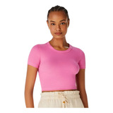 Blusa Cropped Feminina Manga Curta Em Ribana - Hering - 4f8l