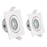 2 Spot Led Quadrado Direcional 9w Branco Frio 6500k Bivolt 110v/220v