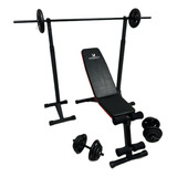 Kit Banco Suportes Barras E 60 Kg Anilhas Academia Home