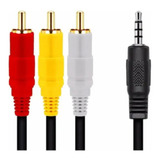 Cabo P3 Macho Av 3 Rca Macho 1,3m Cabo P3 Pra Som Automotivo