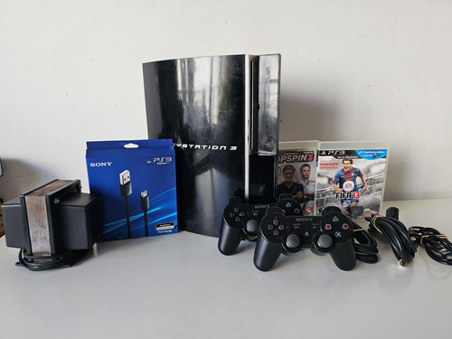 Playstation 3 Fat 80gb + 2 Controles, Cargador Y Cables